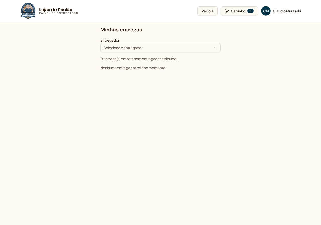App do entregador (/entregas) — rota, navegação, assinatura e foto